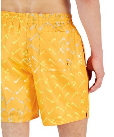 Men's Lap Digi Swoosh OmbrÉ Logo-Print 7" Swim Trunks Yellow $33.92 Swimsuits