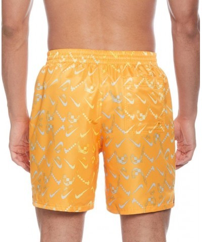 Men's Lap Digi Swoosh OmbrÉ Logo-Print 7" Swim Trunks Yellow $33.92 Swimsuits