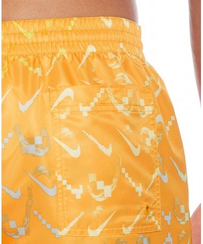 Men's Lap Digi Swoosh OmbrÉ Logo-Print 7" Swim Trunks Yellow $33.92 Swimsuits