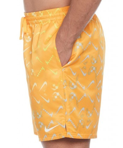 Men's Lap Digi Swoosh OmbrÉ Logo-Print 7" Swim Trunks Yellow $33.92 Swimsuits