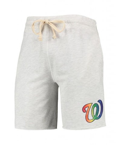 Men's Oatmeal Washington Nationals Mainstream Logo Terry Tri-Blend Shorts $31.89 Shorts