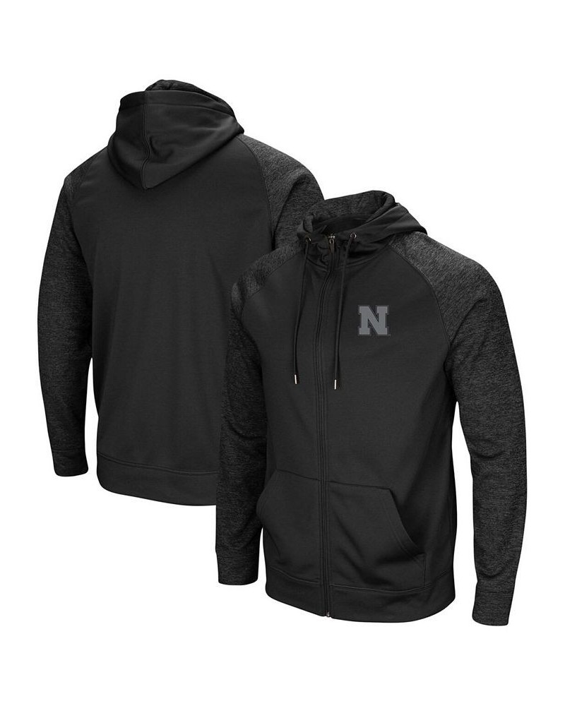 Men's Black Nebraska Huskers Blackout 3.0 Tonal Raglan Full-Zip Hoodie $34.50 Sweatshirt