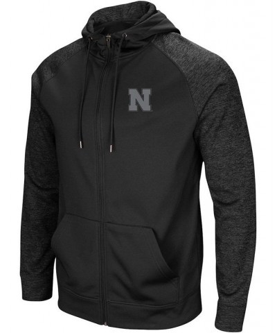 Men's Black Nebraska Huskers Blackout 3.0 Tonal Raglan Full-Zip Hoodie $34.50 Sweatshirt