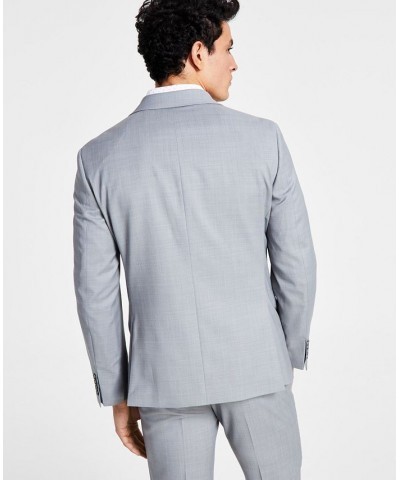 Men's Skinny-Fit Sharkskin Suit Jacket Gray $73.50 Suits