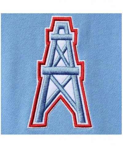 Men's Neon Light Blue, Red Houston Oilers Gridiron Classics Historic Logo Training Room Half-Sleeve Pullover Hoodie $37.95 Sw...