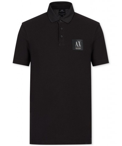 Men's Basics by Armani Logo Patch PiquÉ Polo Shirt Black $43.35 Polo Shirts