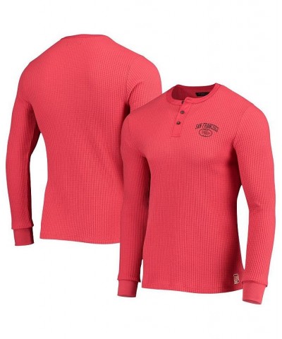 Men's Scarlet San Francisco 49ers Thermal Henley Long Sleeve T-shirt $32.47 T-Shirts