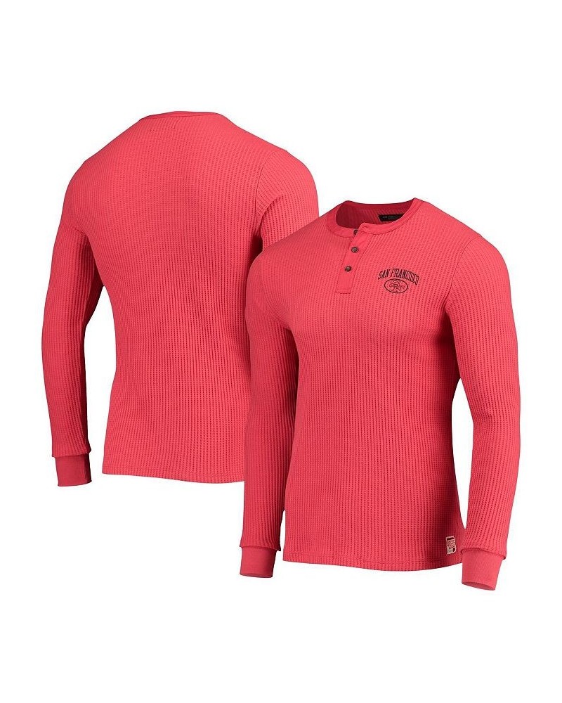 Men's Scarlet San Francisco 49ers Thermal Henley Long Sleeve T-shirt $32.47 T-Shirts