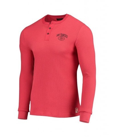 Men's Scarlet San Francisco 49ers Thermal Henley Long Sleeve T-shirt $32.47 T-Shirts