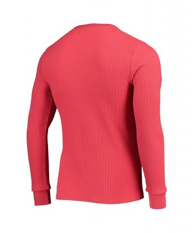 Men's Scarlet San Francisco 49ers Thermal Henley Long Sleeve T-shirt $32.47 T-Shirts