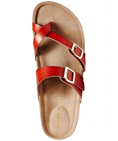 Bryceee Footbed Sandals Red $32.45 Shoes