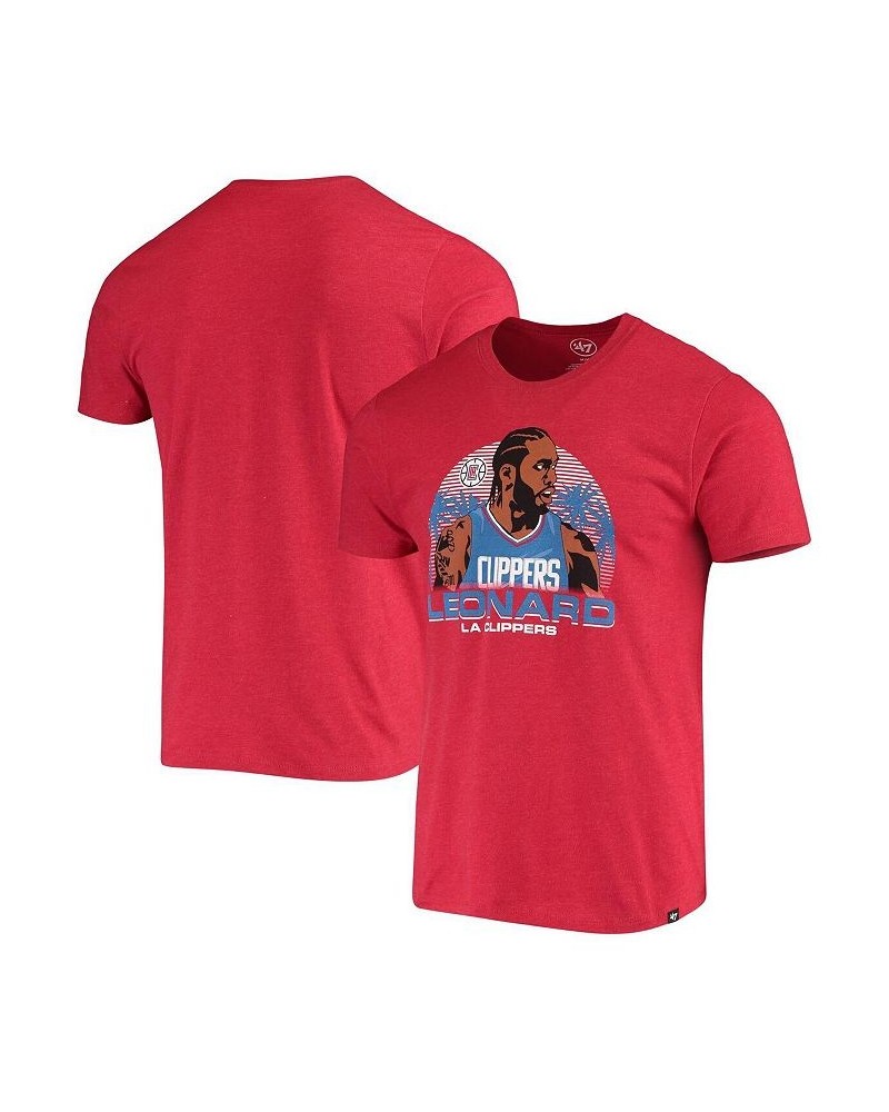 Men's Kawhi Leonard Red LA Clippers Player Graphic T-shirt $19.23 T-Shirts