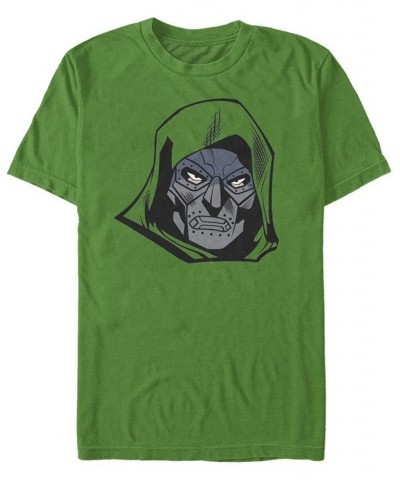 Men's Doom Face Short Sleeve Crew T-shirt Green $17.84 T-Shirts