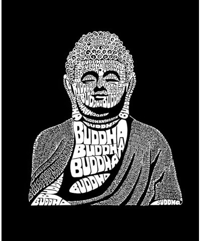 Men's Buddha Word Art Short Sleeve T-shirt Black $14.35 T-Shirts