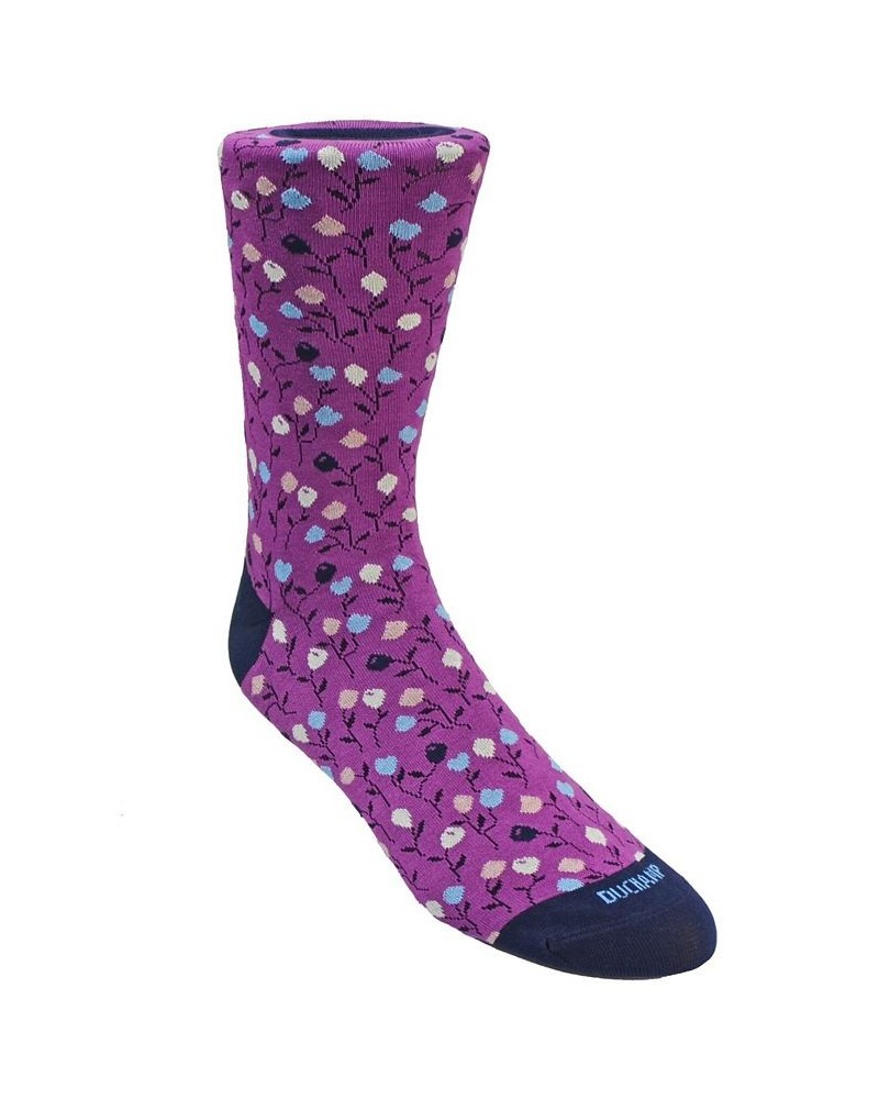 Men's Small Floral Dress Sock Purple $17.10 Socks