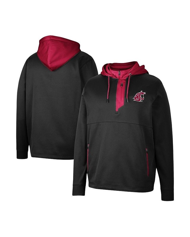 Men's Black Washington State Cougars Luge 3.0 Quarter-Zip Hoodie $43.34 Sweatshirt