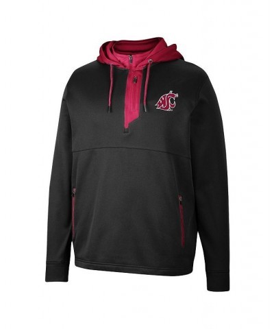 Men's Black Washington State Cougars Luge 3.0 Quarter-Zip Hoodie $43.34 Sweatshirt