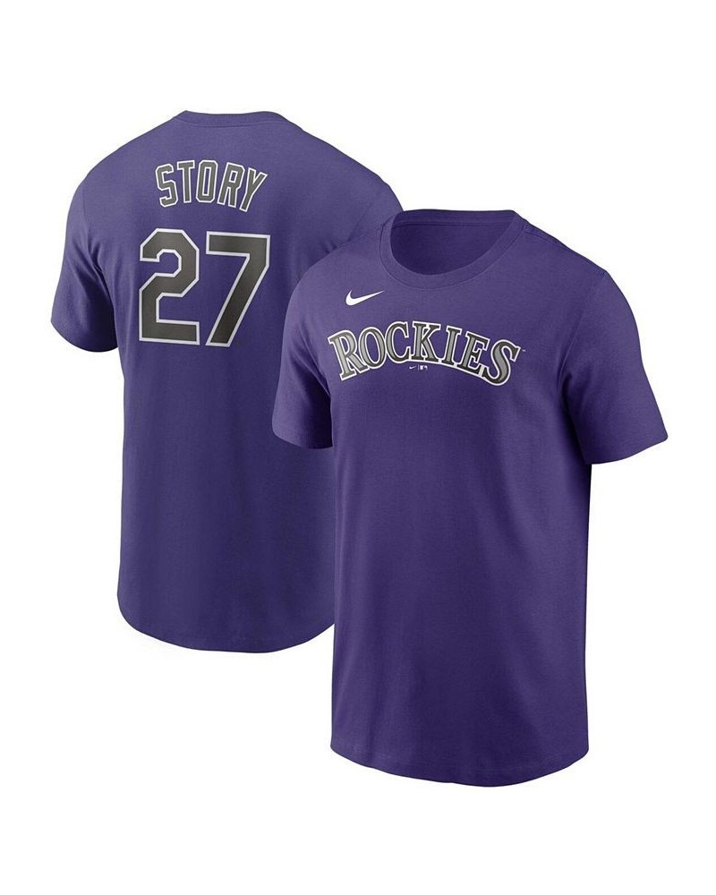 Men's Trevor Story Purple Colorado Rockies Name Number Team T-shirt $21.15 T-Shirts