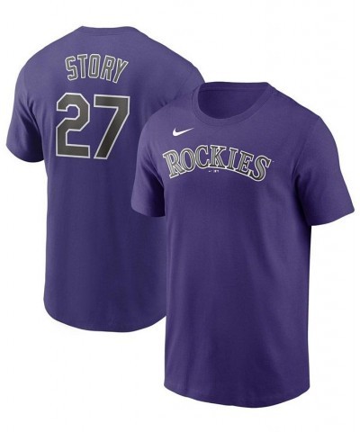 Men's Trevor Story Purple Colorado Rockies Name Number Team T-shirt $21.15 T-Shirts