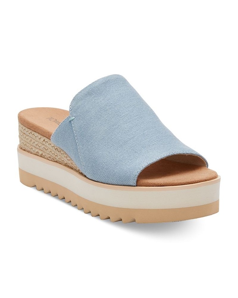 Women's Diana Mule Flatform Wedge Sandals Blue $36.49 Shoes