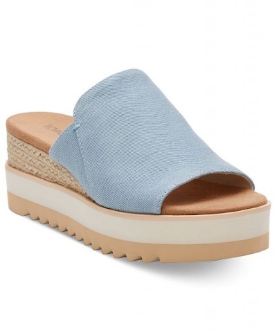 Women's Diana Mule Flatform Wedge Sandals Blue $36.49 Shoes