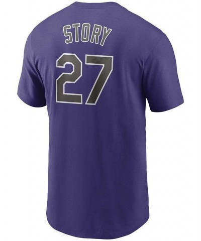 Men's Trevor Story Purple Colorado Rockies Name Number Team T-shirt $21.15 T-Shirts