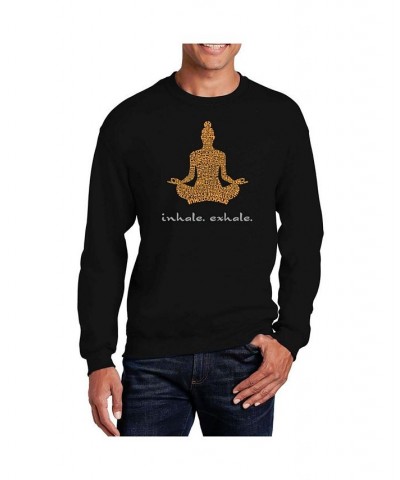 Men's Word Art Inhale Exhale Crewneck Sweatshirt Black $24.50 Sweatshirt