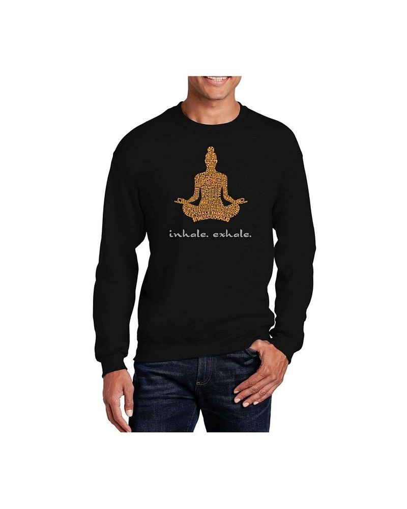 Men's Word Art Inhale Exhale Crewneck Sweatshirt Black $24.50 Sweatshirt