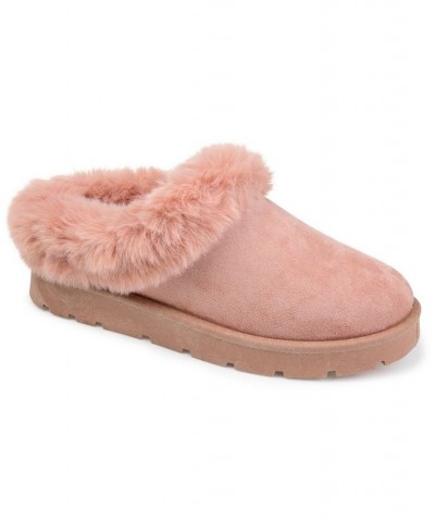 Women's Faux Fur Trim Whisp Slipper Pink $34.40 Shoes