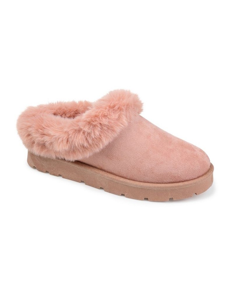 Women's Faux Fur Trim Whisp Slipper Pink $34.40 Shoes