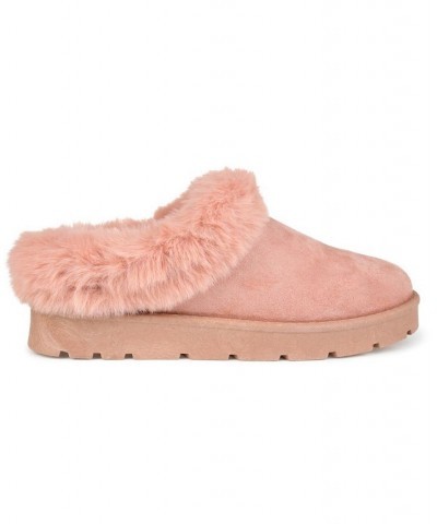 Women's Faux Fur Trim Whisp Slipper Pink $34.40 Shoes