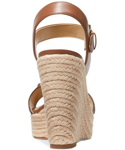 Women's Rory Espadrille Platform Wedge Sandals Brown $45.00 Shoes