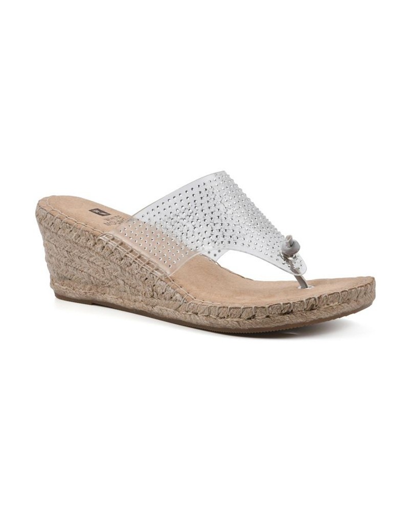 Women's Beach VC Espadrille Wedge Sandals White $31.60 Shoes