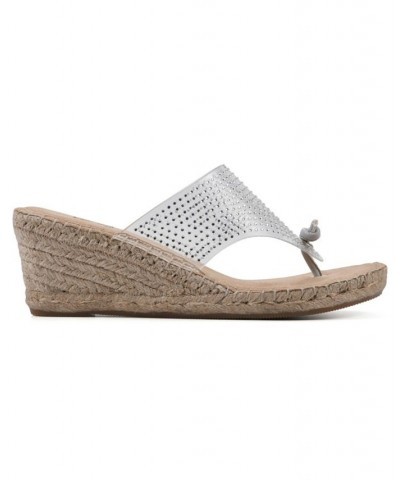 Women's Beach VC Espadrille Wedge Sandals White $31.60 Shoes