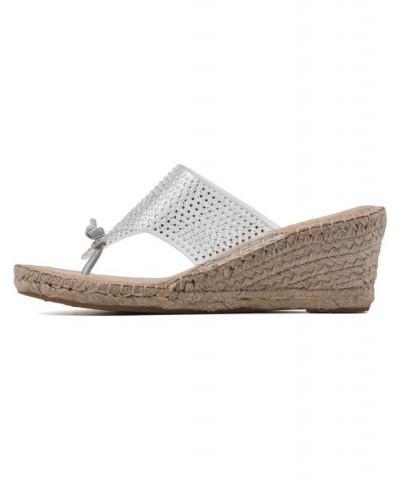 Women's Beach VC Espadrille Wedge Sandals White $31.60 Shoes