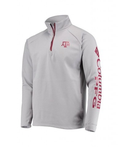 Men's Gray Texas A M Aggies Terminal Tackle Fleece Raglan Omni-Shade Quarter-Zip Jacket $33.60 Jackets