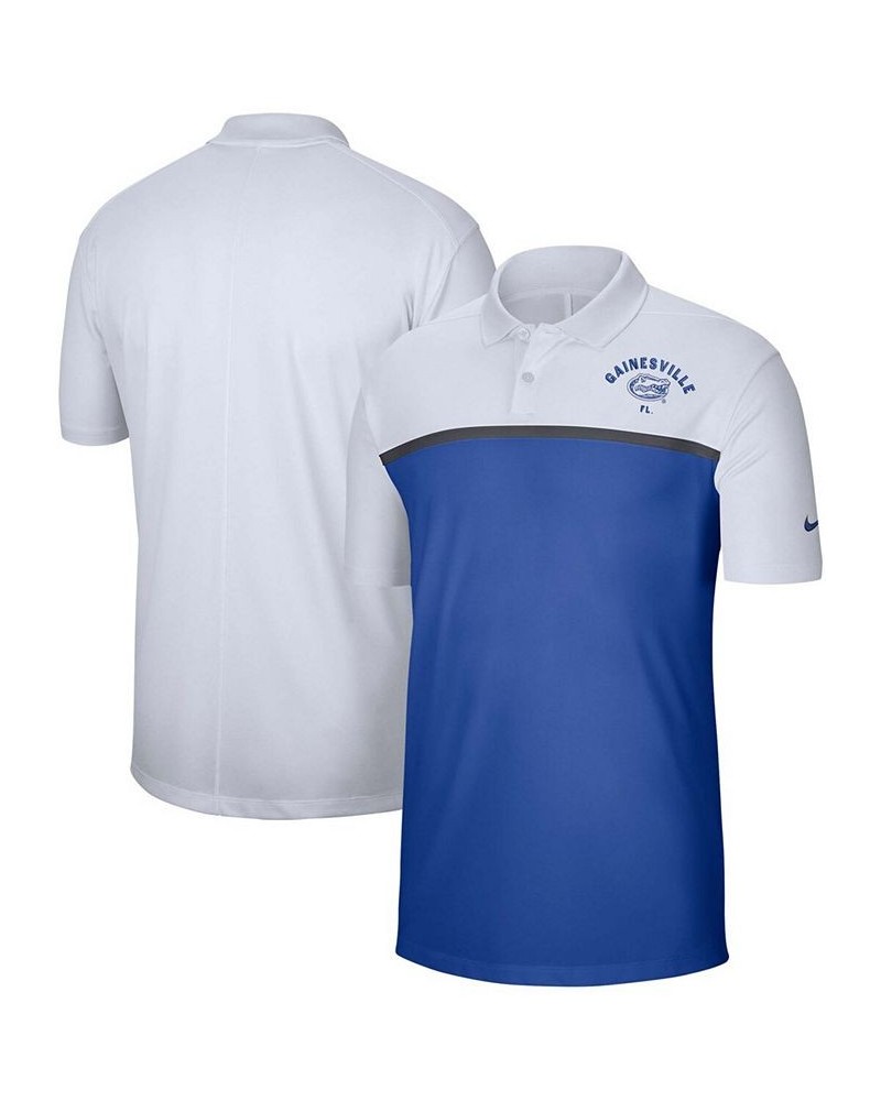 Men's Big and Tall White-Royal Florida Gators Color Block Victory Performance Polo $29.40 Polo Shirts