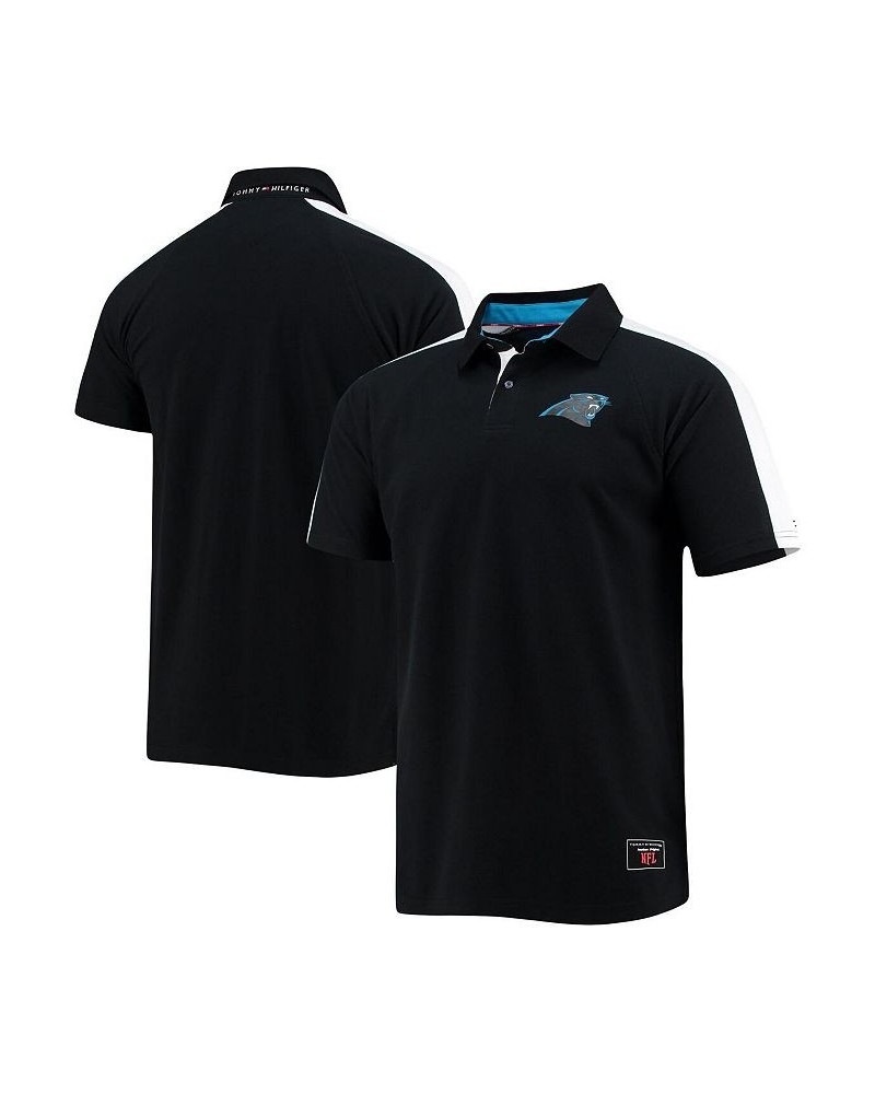 Men's Black, White Carolina Panthers Holden Raglan Polo Shirt $29.14 Polo Shirts