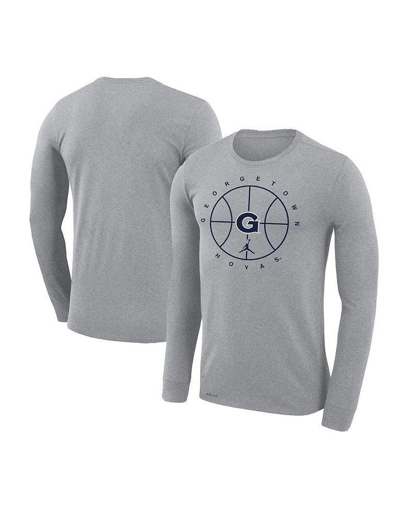 Men's Brand Heathered Gray Georgetown Hoyas Basketball Icon Legend Performance Long Sleeve T-shirt $30.79 T-Shirts