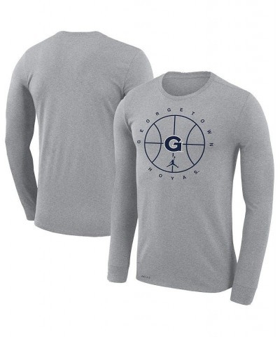 Men's Brand Heathered Gray Georgetown Hoyas Basketball Icon Legend Performance Long Sleeve T-shirt $30.79 T-Shirts