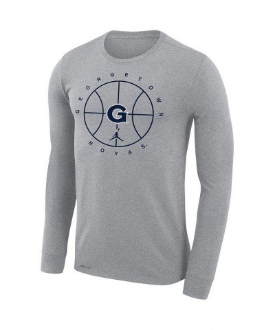 Men's Brand Heathered Gray Georgetown Hoyas Basketball Icon Legend Performance Long Sleeve T-shirt $30.79 T-Shirts