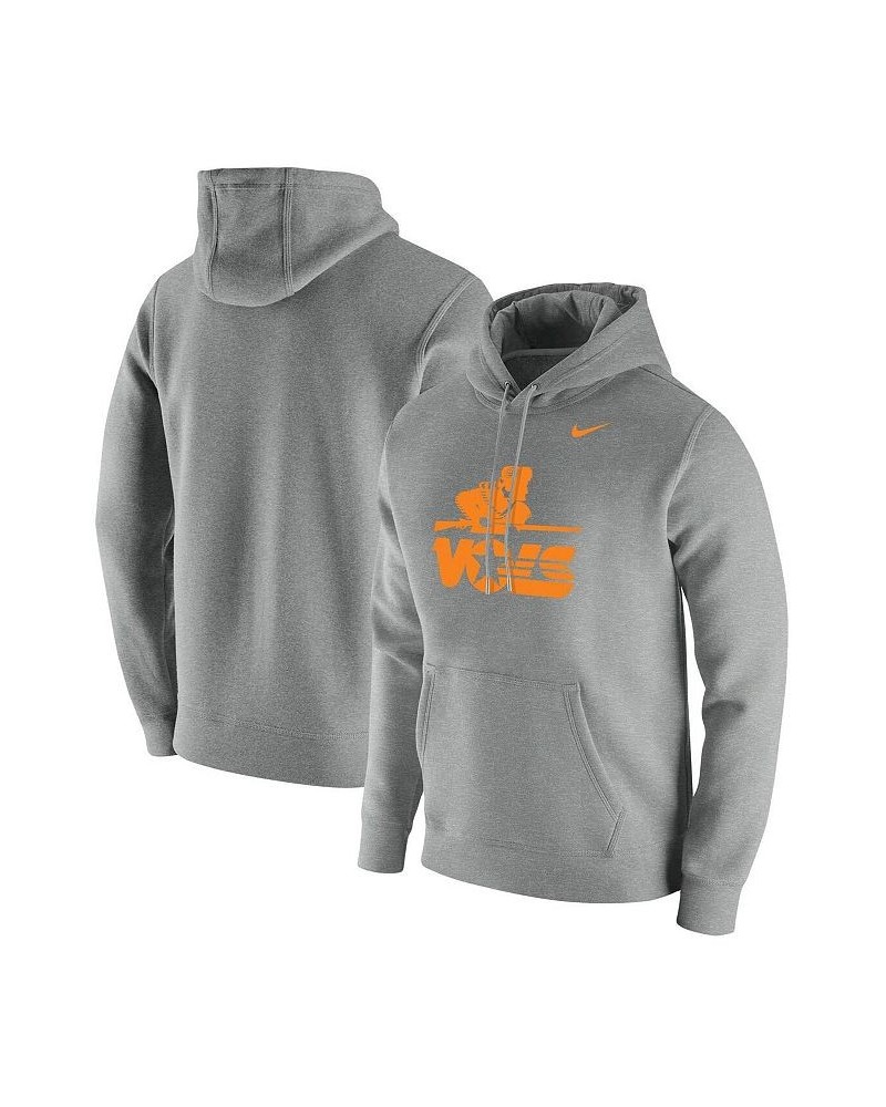 Men's Heathered Gray Tennessee Volunteers Vintage-Inspired School Logo Pullover Hoodie $34.00 Sweatshirt