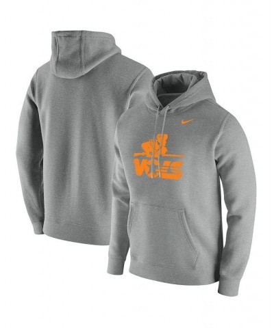 Men's Heathered Gray Tennessee Volunteers Vintage-Inspired School Logo Pullover Hoodie $34.00 Sweatshirt