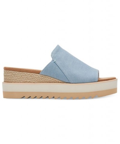 Women's Diana Mule Flatform Wedge Sandals Blue $36.49 Shoes