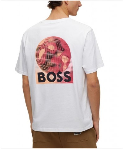 BOSS Men's Cotton-Jersey Front Rear Prints T-shirt White $34.32 T-Shirts