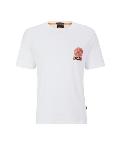 BOSS Men's Cotton-Jersey Front Rear Prints T-shirt White $34.32 T-Shirts