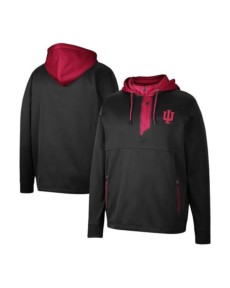 Men's Black Indiana Hoosiers Luge 3.0 Quarter-Zip Hoodie $42.50 Sweatshirt