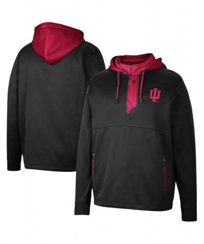 Men's Black Indiana Hoosiers Luge 3.0 Quarter-Zip Hoodie $42.50 Sweatshirt