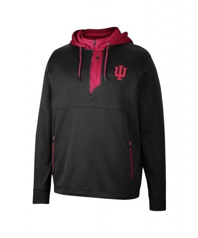 Men's Black Indiana Hoosiers Luge 3.0 Quarter-Zip Hoodie $42.50 Sweatshirt