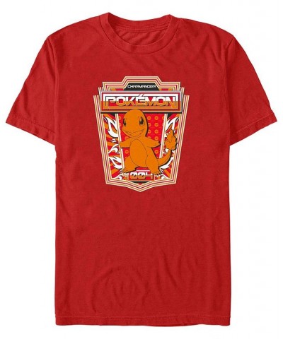 Men's Charmander Badge Short Sleeve T-shirt Red $15.75 T-Shirts